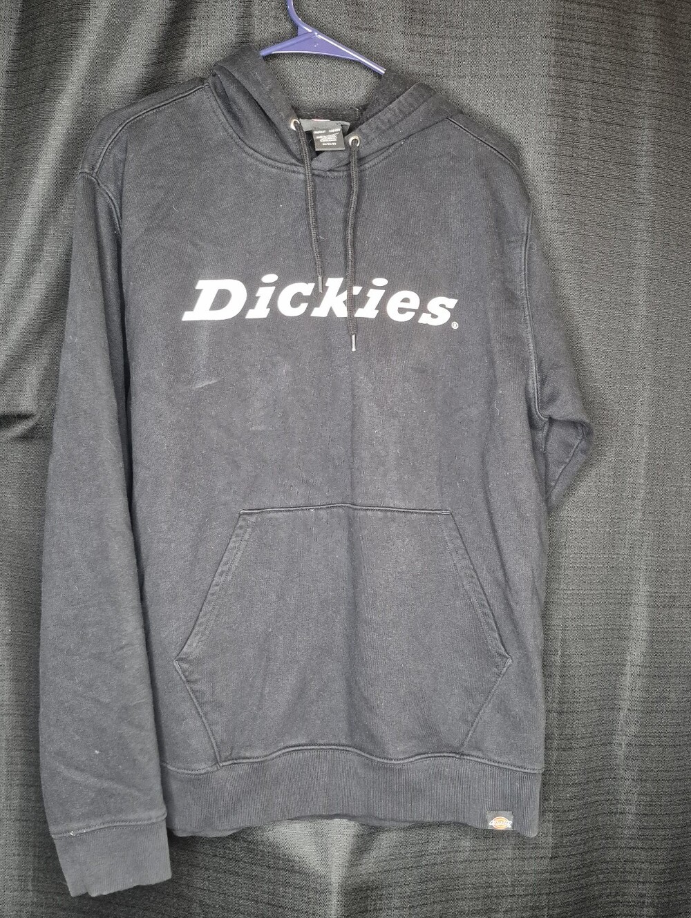 Dickies Men's Black Crewneck Hoodie with White Logo